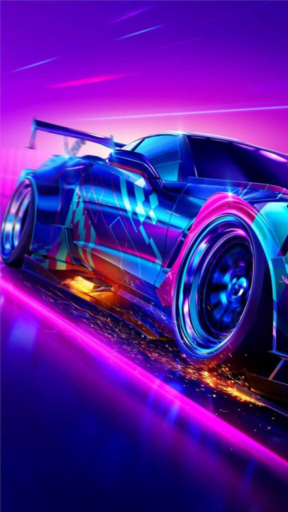 Cyberpunk Racing Sports Car High Definition Mobile Wallpaper