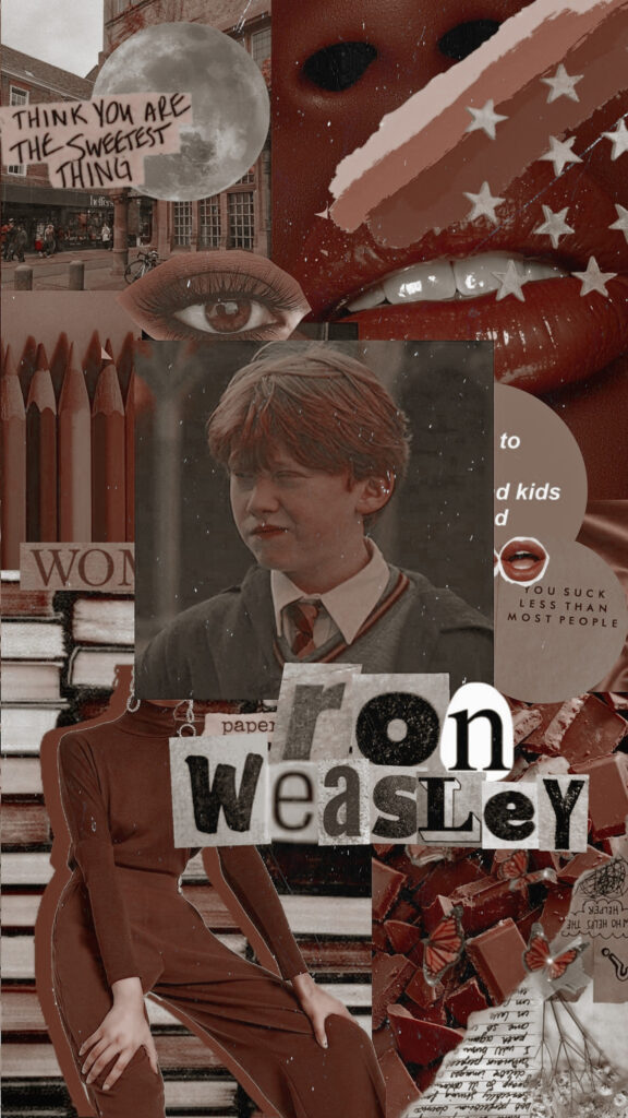 Ron Weasley Aesthetic Collage Mobile Wallpaper
