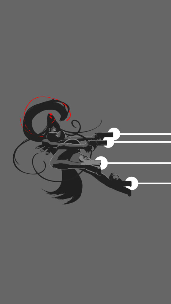 Minimalist Bayonetta Gun Action Mobile Wallpaper