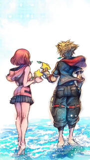 Kingdom Hearts Kairi and Sora Paopu Fruit Mobile Wallpaper