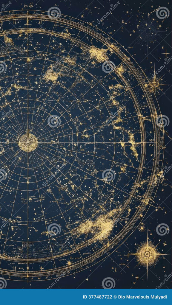 Celestial Star Map Astrology Constellation and Galaxy Phone Wallpaper