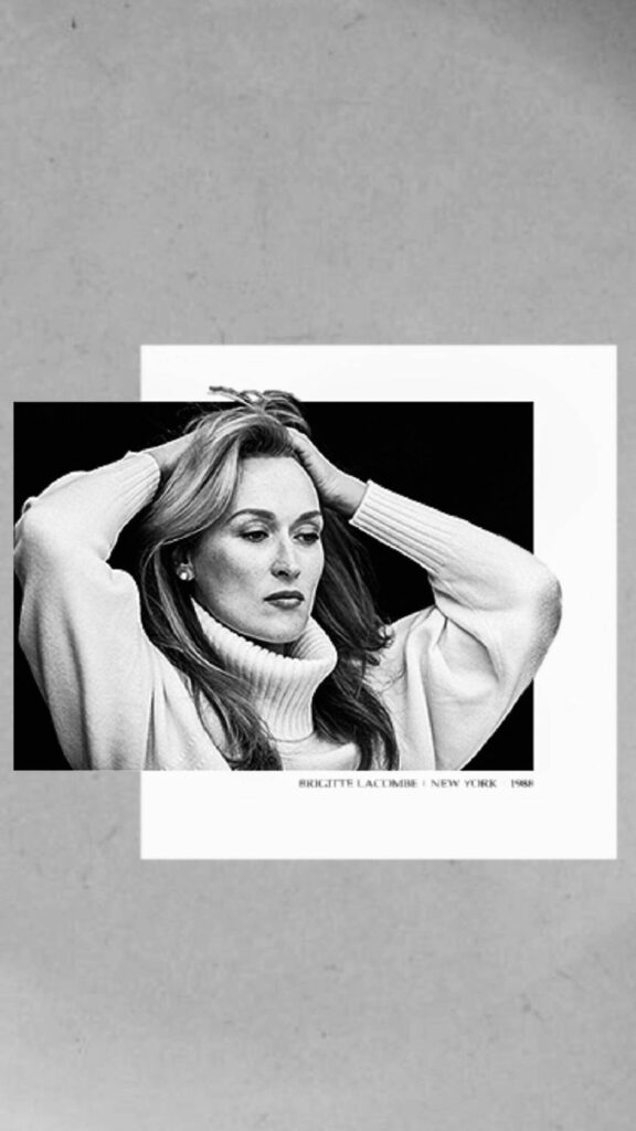 Meryl Streep Monochrome Photography Mobile Wallpaper