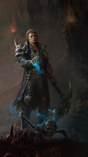 Dark Necromancer Fantasy Warrior Mobile Wallpaper
