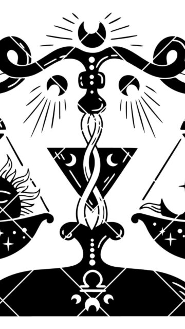 Minimalist Libra Zodiac Balance and Celestial Energy Aesthetic Wallpaper