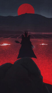Dark Fantasy Sauron Silhouette Minimalist Mobile Wallpaper