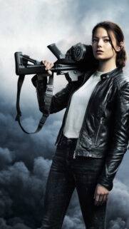 Female Action Hero Holding Rifle Phone Wallpaper