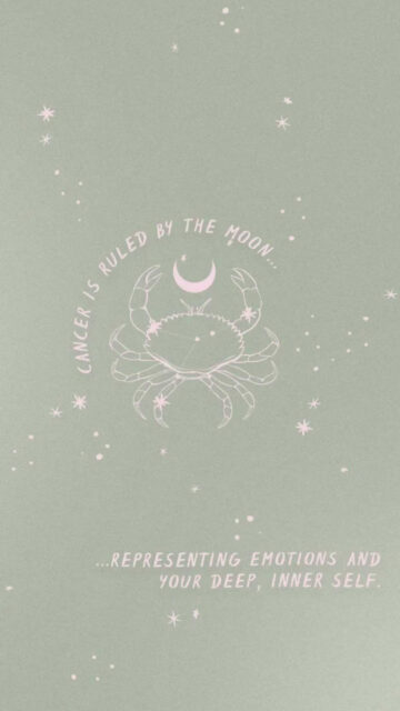 Cancer Zodiac Sign Ruled by the Moon Spiritual Aesthetic Phone Wallpaper