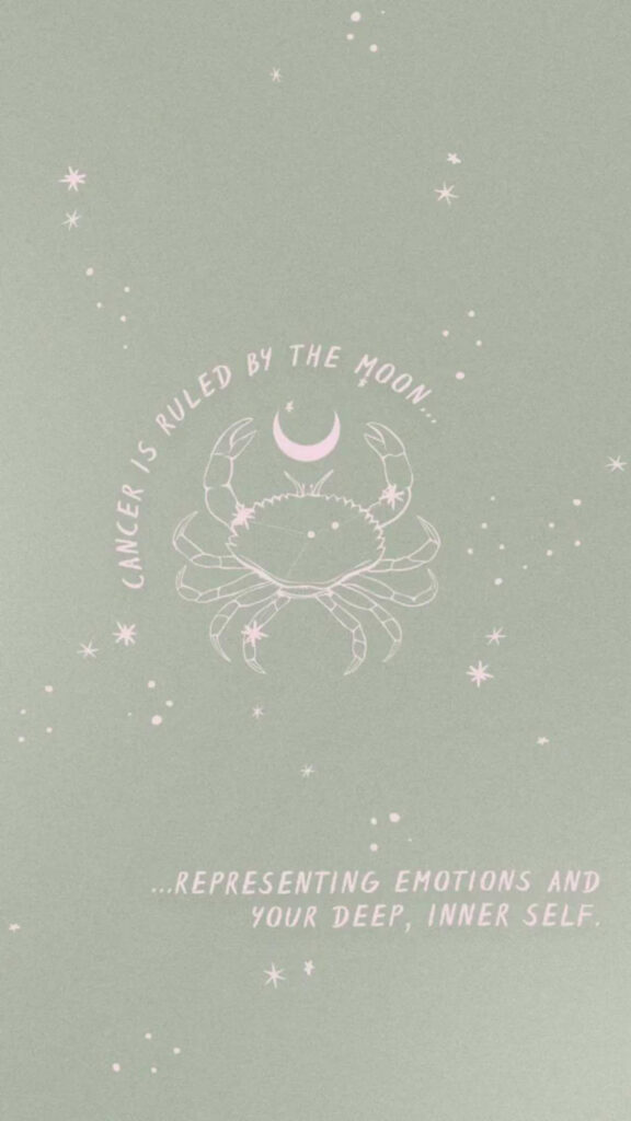Cancer Zodiac Sign Ruled by the Moon Spiritual Aesthetic Phone Wallpaper