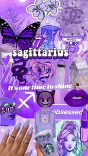 Purple Sagittarius Aesthetic Zodiac Sign Manifestation Wallpaper
