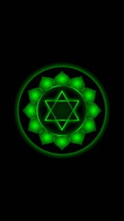 Glowing Anahata Heart Chakra Hexagram Spiritual Energy Wallpaper