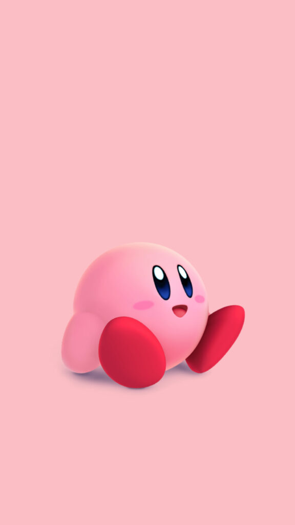 Minimalist Pink Kirby 4K Mobile Wallpaper