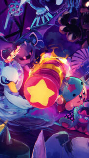 Kirby and Friends Battle Action Mobile Wallpaper
