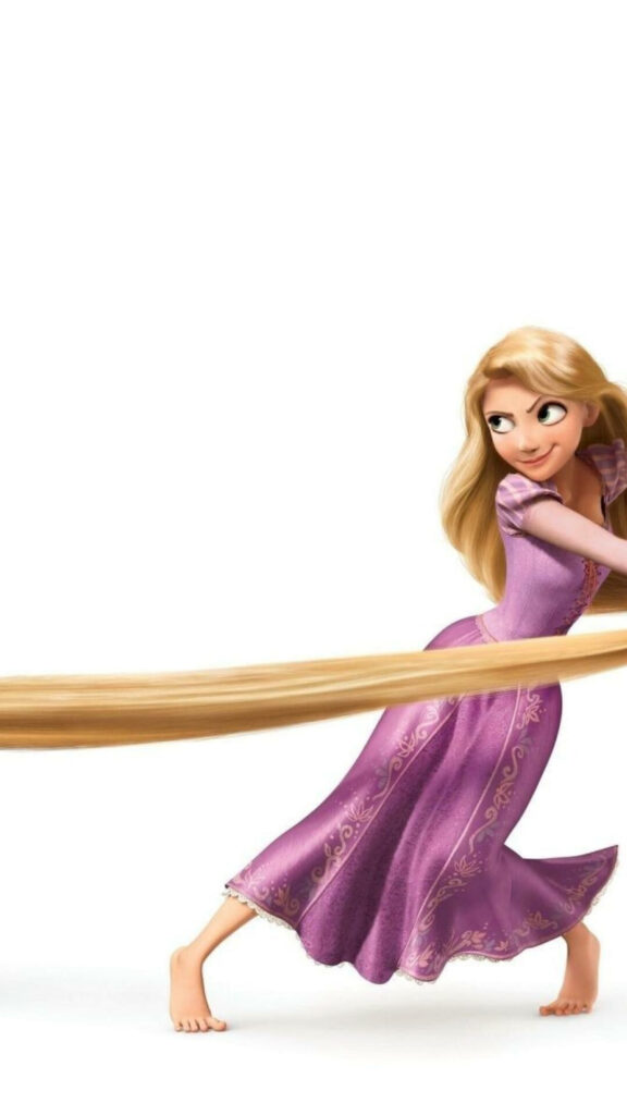 Rapunzel Disney Princess Action Pose Mobile Wallpaper