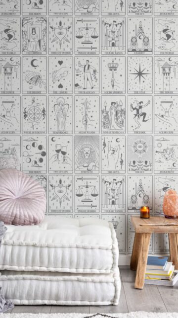 Mystical Vintage Tarot Card Collage Aesthetic Spiritual Wallpaper