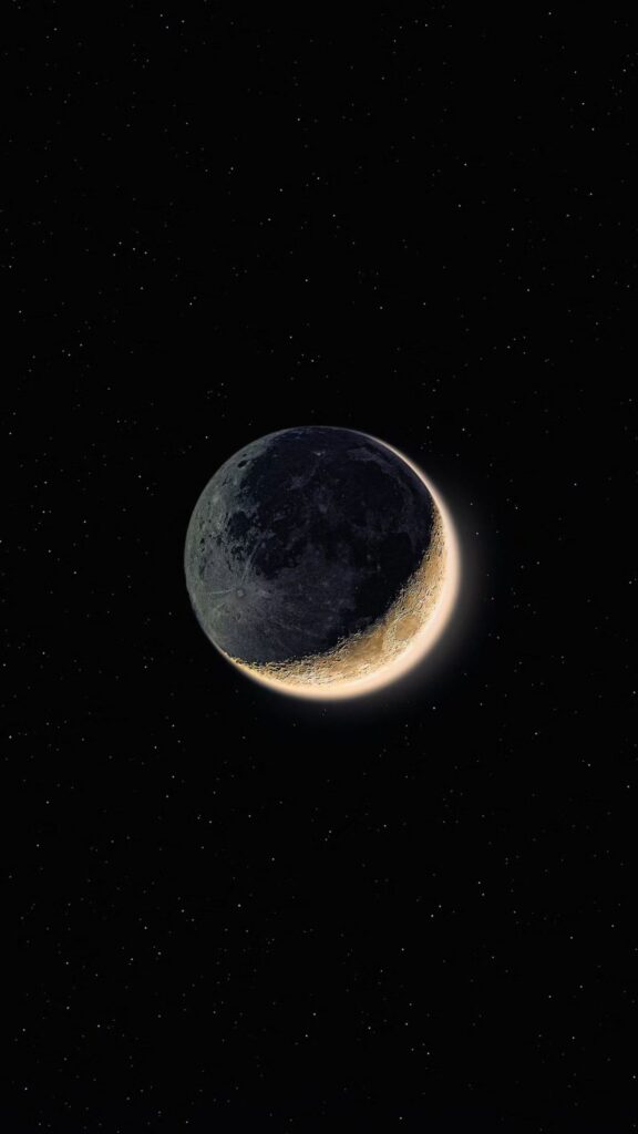 Crescent Moon Phase Spiritual Glow and Lunar Energy Aesthetic Wallpaper