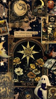 Mystical Tarot and Spiritual Aesthetic Collage Manifestation Wallpaper