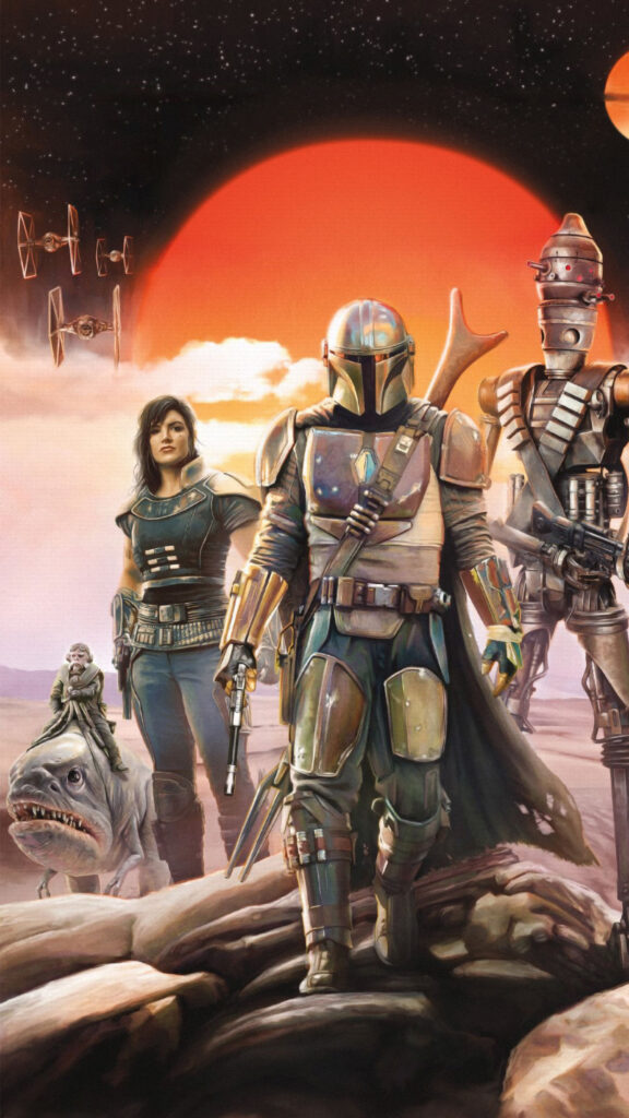 The Mandalorian Bounty Hunters Star Wars Mobile Wallpaper
