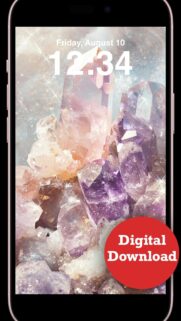 Healing Amethyst and Clear Quartz Crystal Energy Spiritual Aesthetic Wallpaper