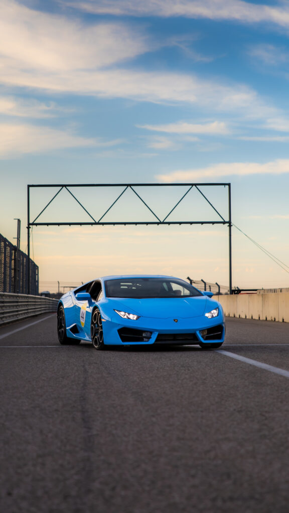 Blue Lamborghini Huracan Track Mobile Wallpaper