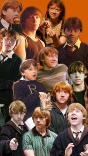 A Collage of Ron Weasley Moments Mobile Wallpaper