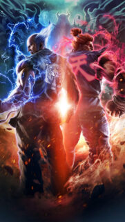 Heihachi vs Akuma Fierce Battle Mobile Wallpaper