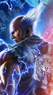 Heihachi Mishima Fierce Lightning Mobile Wallpaper