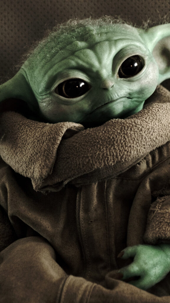 Grogu Detailed Close-up Portrait Mobile Wallpaper