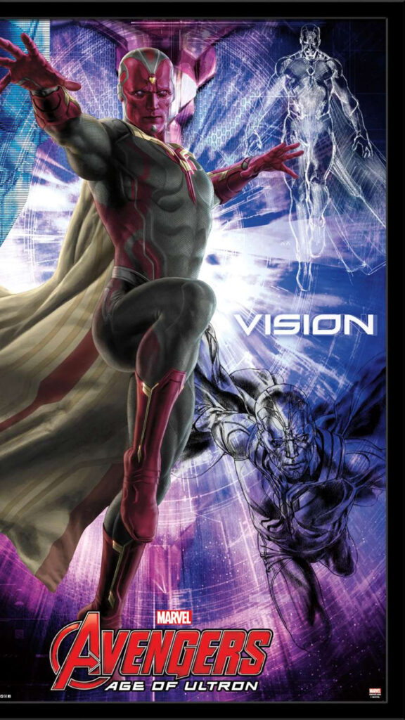 Vision Avengers Age of Ultron Minimalist Mobile Wallpaper