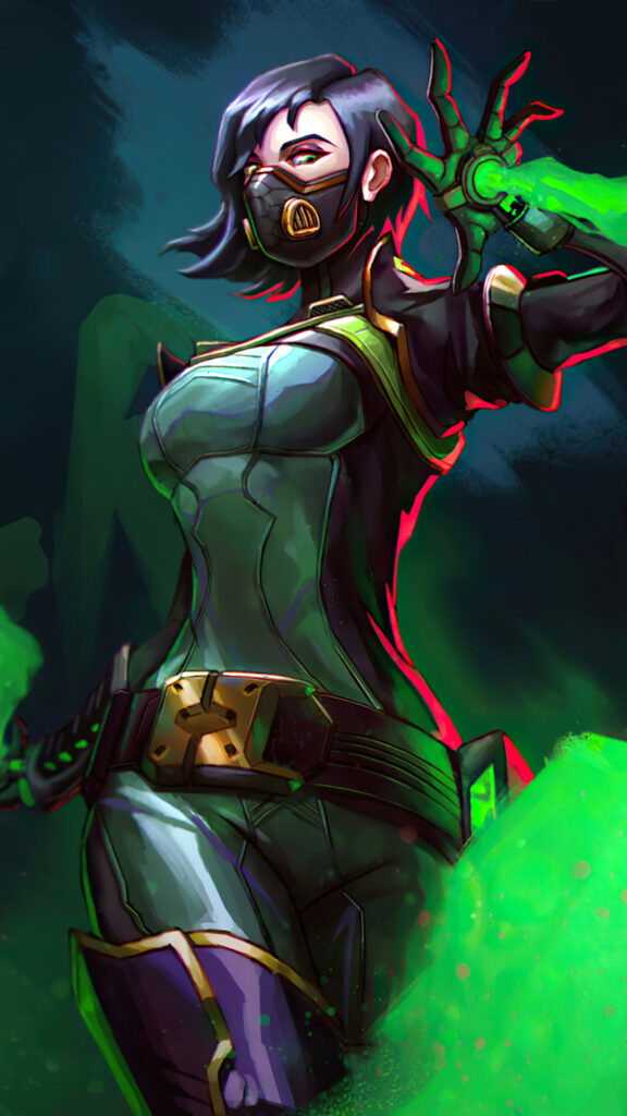 Viper Valorant Green Smoke Mobile Wallpaper