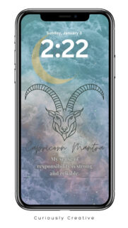 Capricorn Earth Sign Aesthetic Zodiac Mantra and Strength Phone Wallpaper