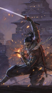 Shinobi Samurai Warrior Battle Scene Mobile Wallpaper