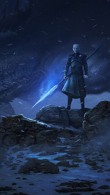 Night King with Ice Spear Fantasy Mobile Wallpaper