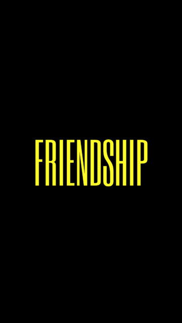 Minimalist Yellow Friendship Typography Mobile Wallpaper