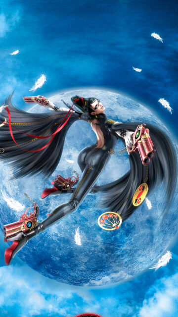 Bayonetta Dynamic Action Pose Mobile Wallpaper
