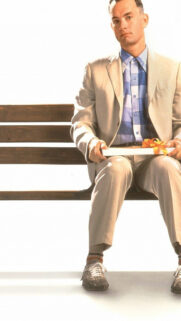 Forrest Gump Sitting on Bench Minimalist Mobile Wallpaper