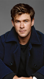 Chris Hemsworth Portrait Blue Coat Mobile Wallpaper