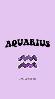 Aquarius Aesthetic Zodiac Sign Purple Crystal Energy Phone Wallpaper
