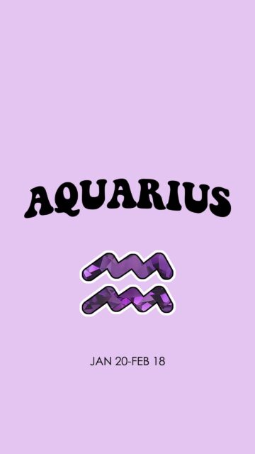 Aquarius Aesthetic Zodiac Sign Purple Crystal Energy Phone Wallpaper