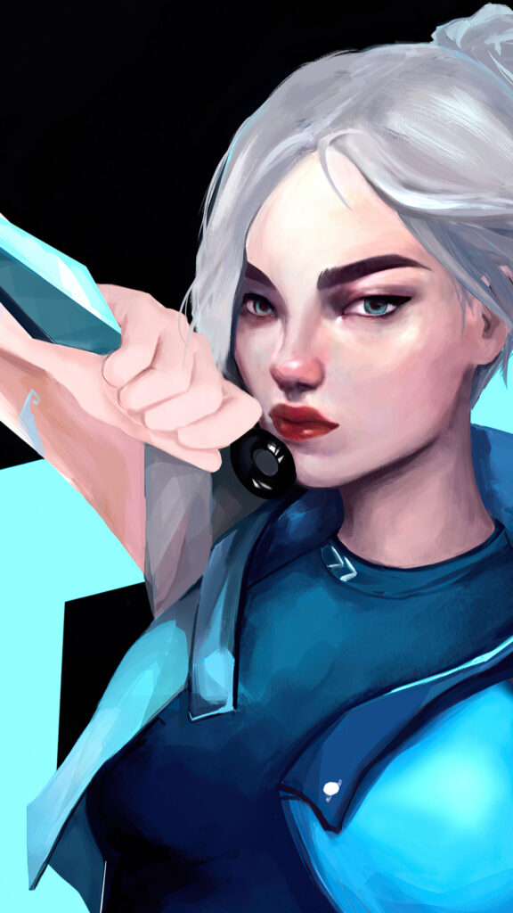Jett Valorant Fanart Portrait Mobile Wallpaper