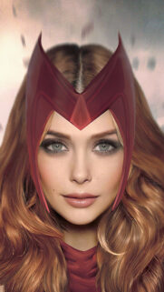 Scarlet Witch Superhero Portrait Mobile Wallpaper