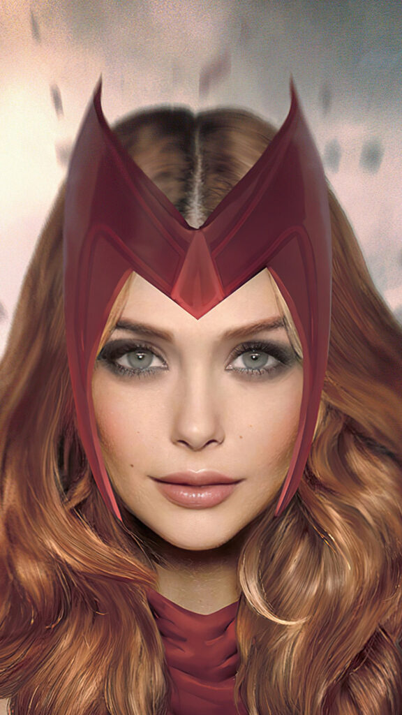 Scarlet Witch Superhero Portrait Mobile Wallpaper