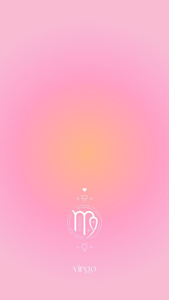 Minimalist Virgo Zodiac Sign Aesthetic Pink Spiritual Phone Wallpaper