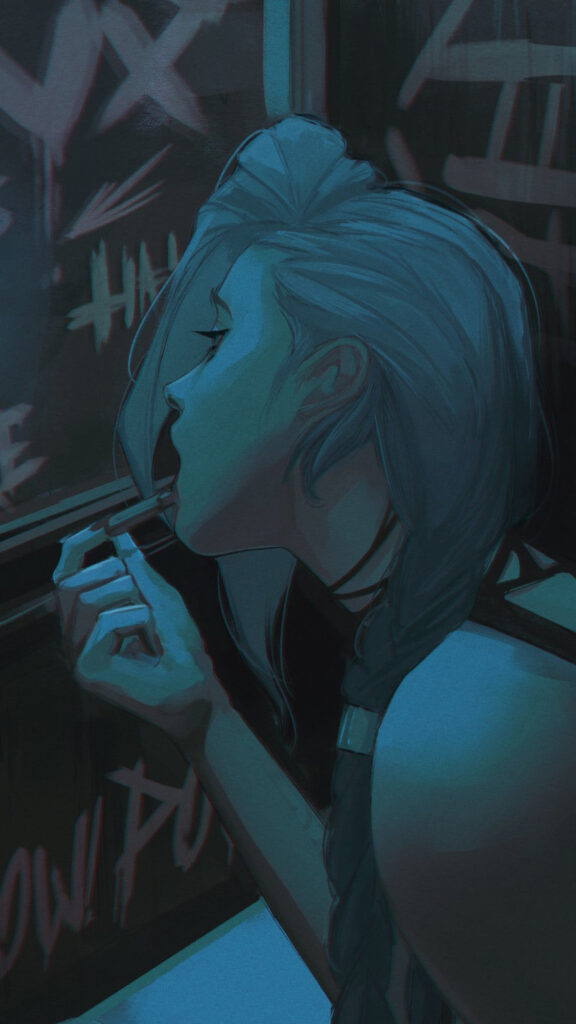 Jinx Profile Lighting Arcane Mobile Wallpaper