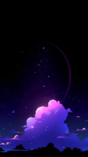 Celestial Moon and Cosmic Cloud Spiritual Aesthetic Wallpaper