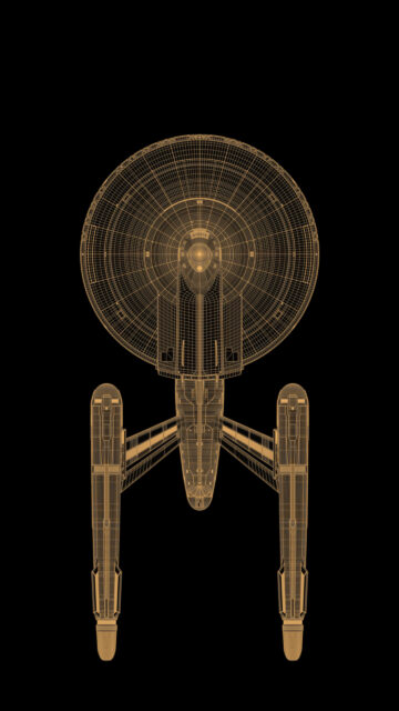 USS Enterprise NCC-1701 Wireframe Mobile Wallpaper