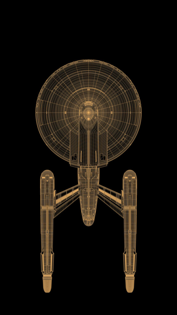 USS Enterprise NCC-1701 Wireframe Mobile Wallpaper