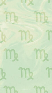Minimalist Virgo Zodiac Sign Aesthetic Pastel Green Phone Wallpaper