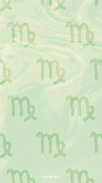 Minimalist Virgo Zodiac Sign Aesthetic Pastel Green Phone Wallpaper