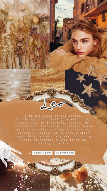 Radiant Gold Leo Zodiac Aesthetic Wallpaper for Empowerment