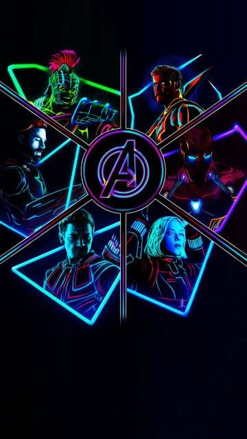 Avengers Neon Aesthetic Art Mobile Wallpaper